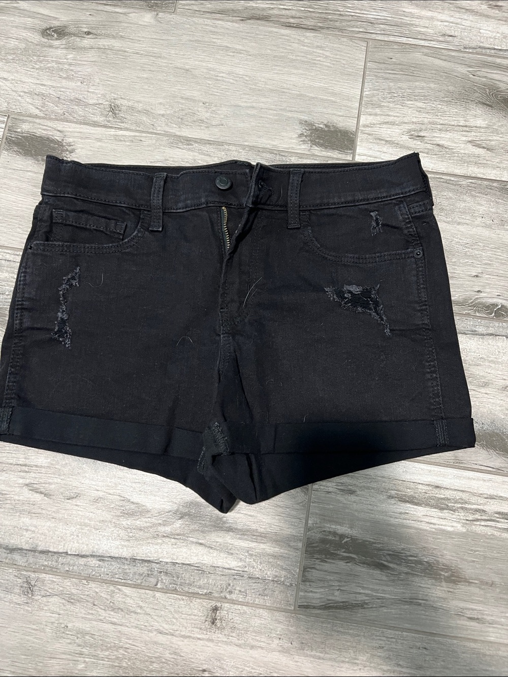 Old Navy Black Distressed Jean Shorts